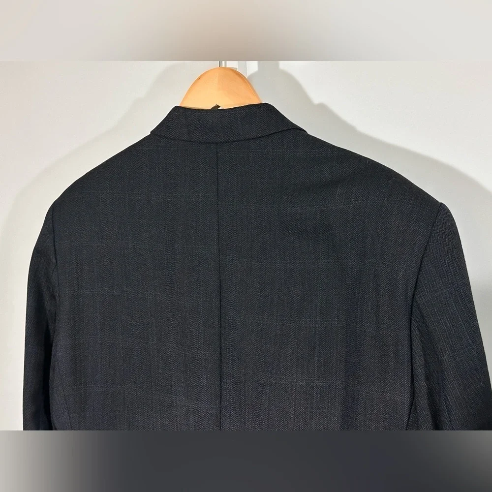 90’s LAUREN Ralph Lauren Wool Blazer Made in Canada gray Plaid 44R